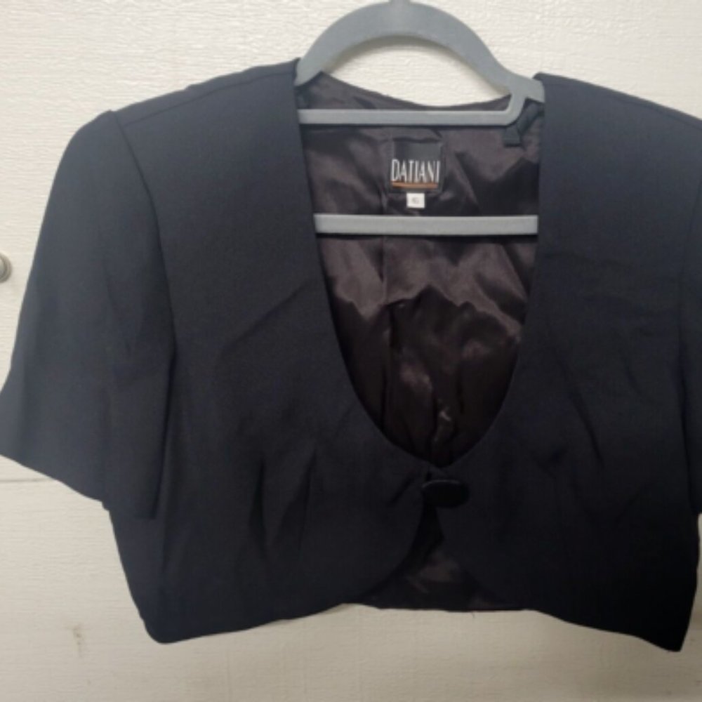 VINTAGE DATIANI LADIES CROP COVER UP JACKET WITH 1 BUTTON CLOSURE SIZE 6